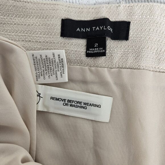 Ann Taylor Light Brown Tweed Skirt 2 Clueless Preppy Legally Blonde Elle Woods - Picture 6 of 8